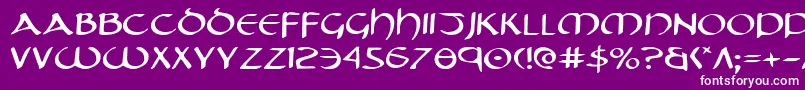 フォントTristrame – 紫の背景に白い文字