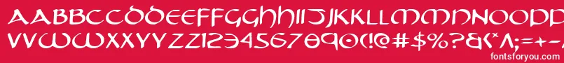 フォントTristrame – 赤い背景に白い文字