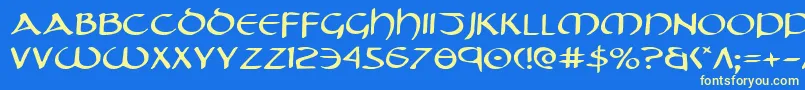 Tristrame Font – Yellow Fonts on Blue Background