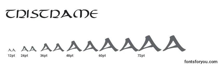 Размеры шрифта Tristrame