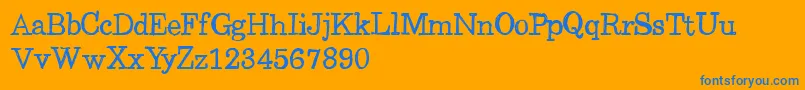 CfbacktoschoolRegular Font – Blue Fonts on Orange Background