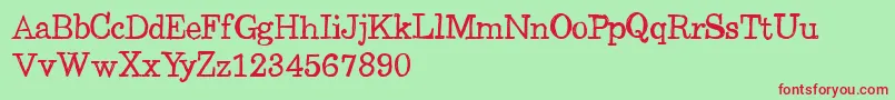 CfbacktoschoolRegular Font – Red Fonts on Green Background