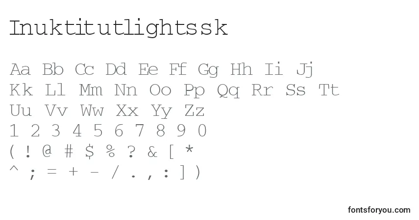 Шрифт Inuktitutlightssk – алфавит, цифры, специальные символы