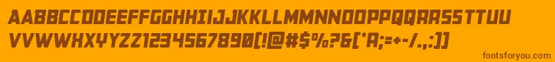 Buchanansemital-Schriftart – Braune Schriften auf orangefarbenem Hintergrund
