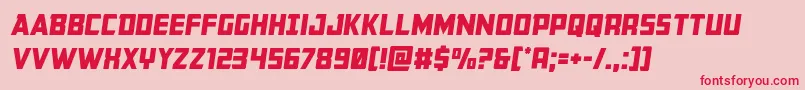 フォントBuchanansemital – ピンクの背景に赤い文字