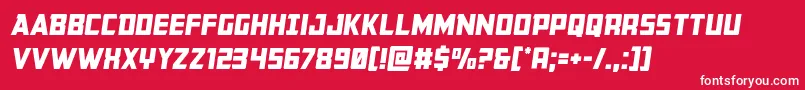 フォントBuchanansemital – 赤い背景に白い文字