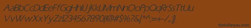 Fonte ErasItalic – fontes pretas em um fundo marrom