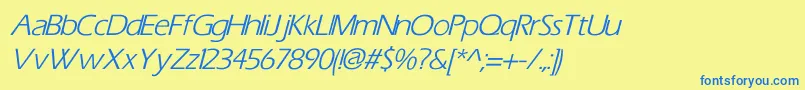 Saiba mais sobre a fonte ErasItalic Fonte ErasItalic – fontes azuis em um fundo amarelo