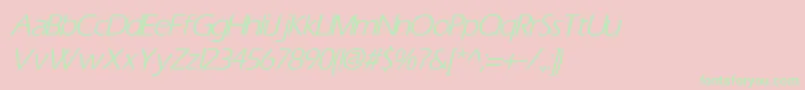 フォントErasItalic – ピンクの背景に緑の文字