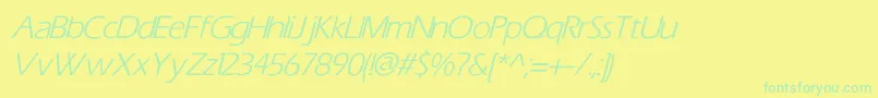 Fonte ErasItalic – fontes verdes em um fundo amarelo