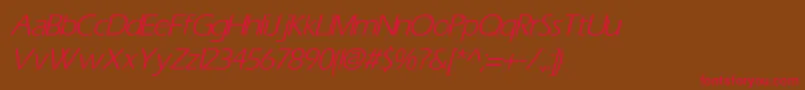 ErasItalic-Schriftart – Rote Schriften auf braunem Hintergrund