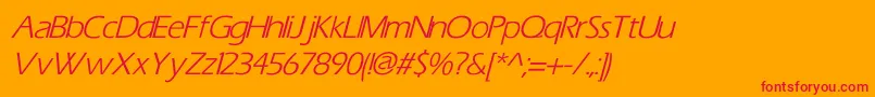 ErasItalic Font – Red Fonts on Orange Background