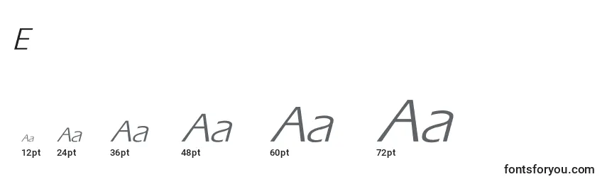 Размеры шрифта ErasItalic