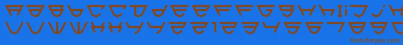 フォントHtml5Shield – 茶色の文字が青い背景にあります。
