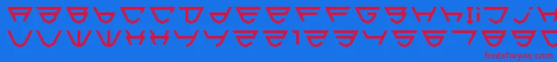 Html5Shield-fontti – punaiset fontit sinisellä taustalla