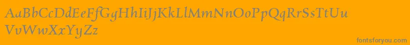 CharpentierrenredOblique-Schriftart – Graue Schriften auf orangefarbenem Hintergrund