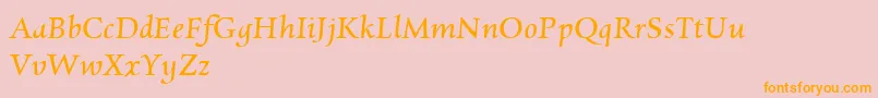 CharpentierrenredOblique Font – Orange Fonts on Pink Background