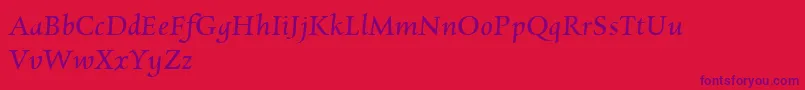 CharpentierrenredOblique Font – Purple Fonts on Red Background