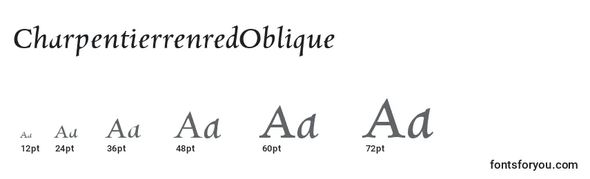 Размеры шрифта CharpentierrenredOblique (59025)