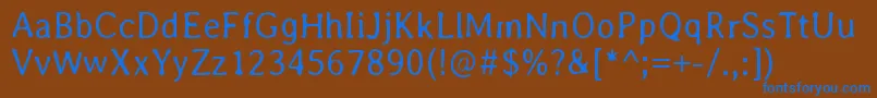 AveriaLight Font – Blue Fonts on Brown Background