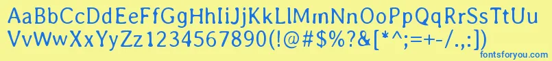 AveriaLight Font – Blue Fonts on Yellow Background