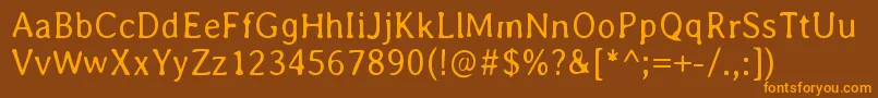 AveriaLight Font – Orange Fonts on Brown Background