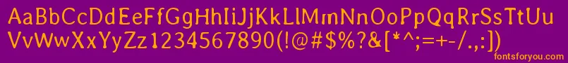 AveriaLight Font – Orange Fonts on Purple Background