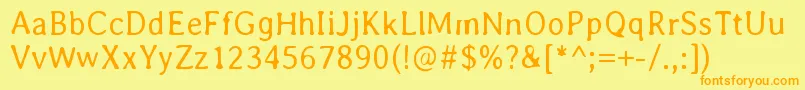 AveriaLight Font – Orange Fonts on Yellow Background