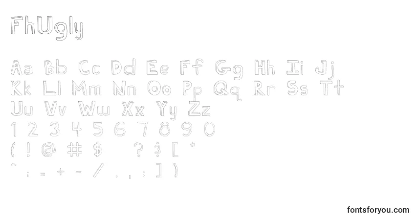 A fonte FhUgly – alfabeto, números, caracteres especiais