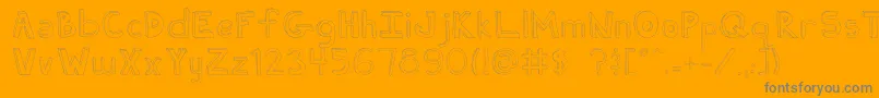 FhUgly-Schriftart – Graue Schriften auf orangefarbenem Hintergrund