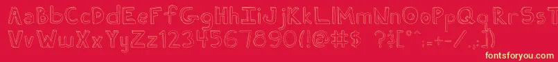 FhUgly Font – Yellow Fonts on Red Background