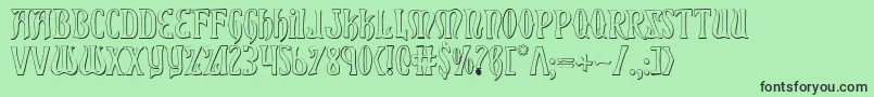 Xiphos3D Font – Black Fonts on Green Background