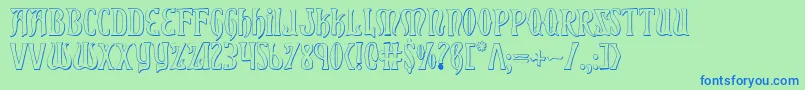 Xiphos3D Font – Blue Fonts on Green Background