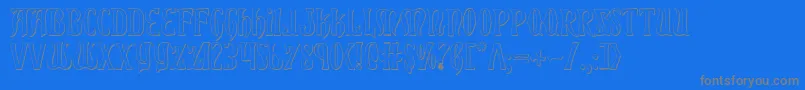 Xiphos3D-Schriftart – Graue Schriften auf blauem Hintergrund