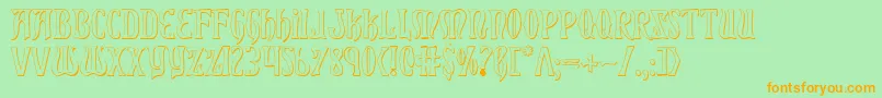 Xiphos3D Font – Orange Fonts on Green Background