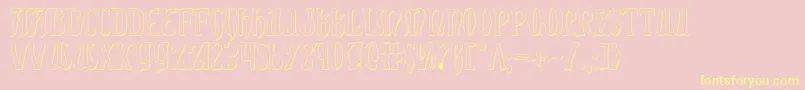 Xiphos3D Font – Yellow Fonts on Pink Background