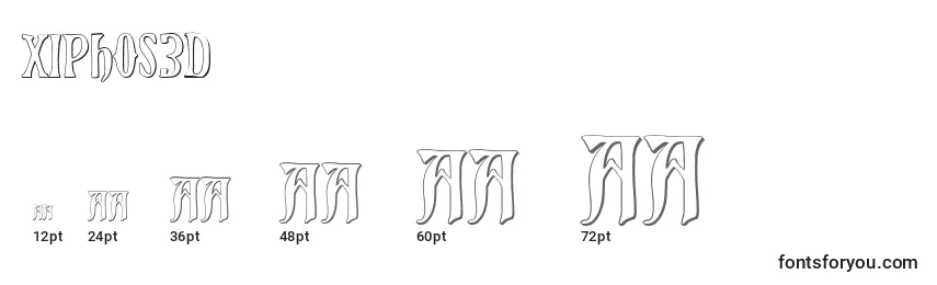 Размеры шрифта Xiphos3D