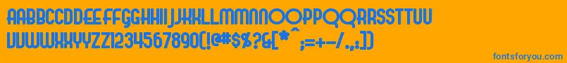 EvelynBold-fontti – siniset fontit oranssilla taustalla