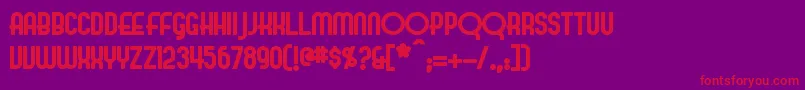 フォントEvelynBold – 紫の背景に赤い文字