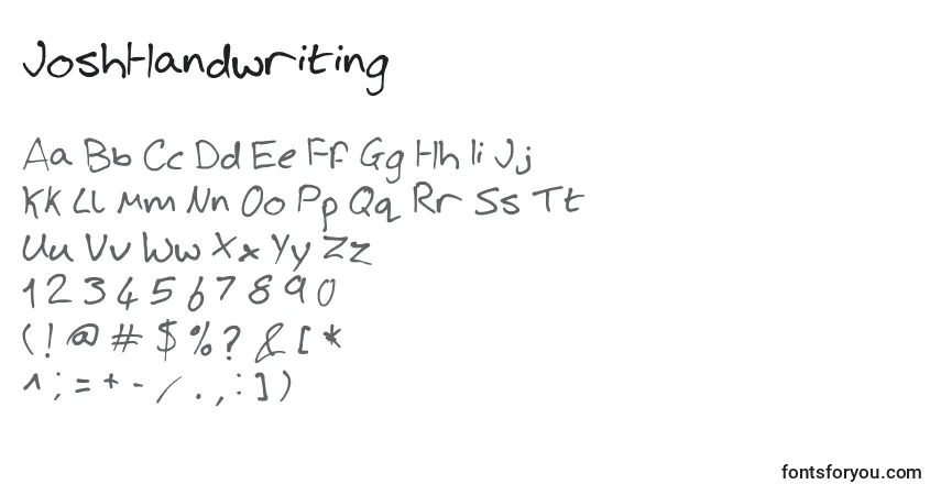 Шрифт JoshHandwriting – алфавит, цифры, специальные символы