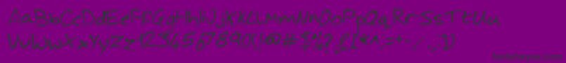 フォントJoshHandwriting – 紫の背景に黒い文字