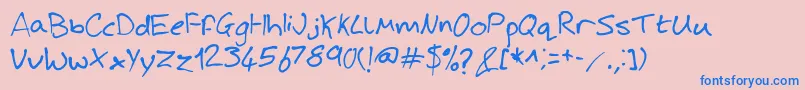 fuente JoshHandwriting – Fuentes Azules Sobre Fondo Rosa
