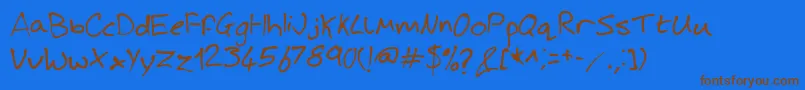 Czcionka JoshHandwriting – brązowe czcionki na niebieskim tle
