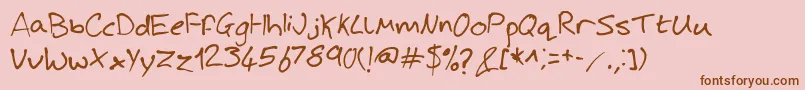 fuente JoshHandwriting – Fuentes Marrones Sobre Fondo Rosa