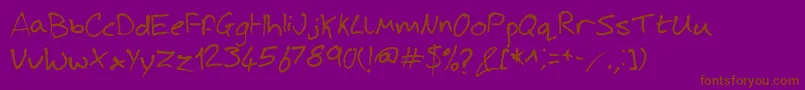 Шрифт JoshHandwriting – коричневые шрифты на фиолетовом фоне