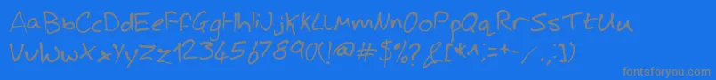 JoshHandwriting Font – Gray Fonts on Blue Background