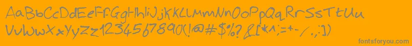 JoshHandwriting Font – Gray Fonts on Orange Background