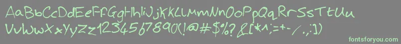 Fonte JoshHandwriting – fontes verdes em um fundo cinza