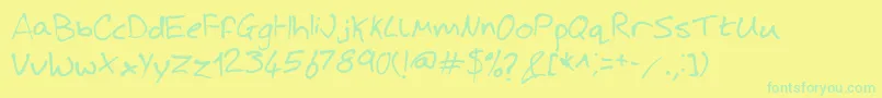 JoshHandwriting-Schriftart – Grüne Schriften auf gelbem Hintergrund