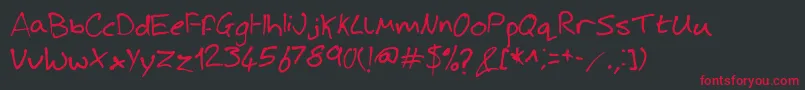JoshHandwriting Font – Red Fonts on Black Background